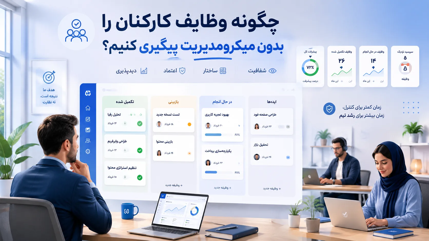چگونه وظایف کارکنان را بدون میکرومدیریت پیگیری کنیم؟